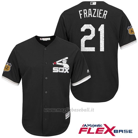 Maglia Baseball Uomo Chicago White Sox Todd Frazier 21 Nero 2017 Allenamento Primaverile Flex Base Giocatore